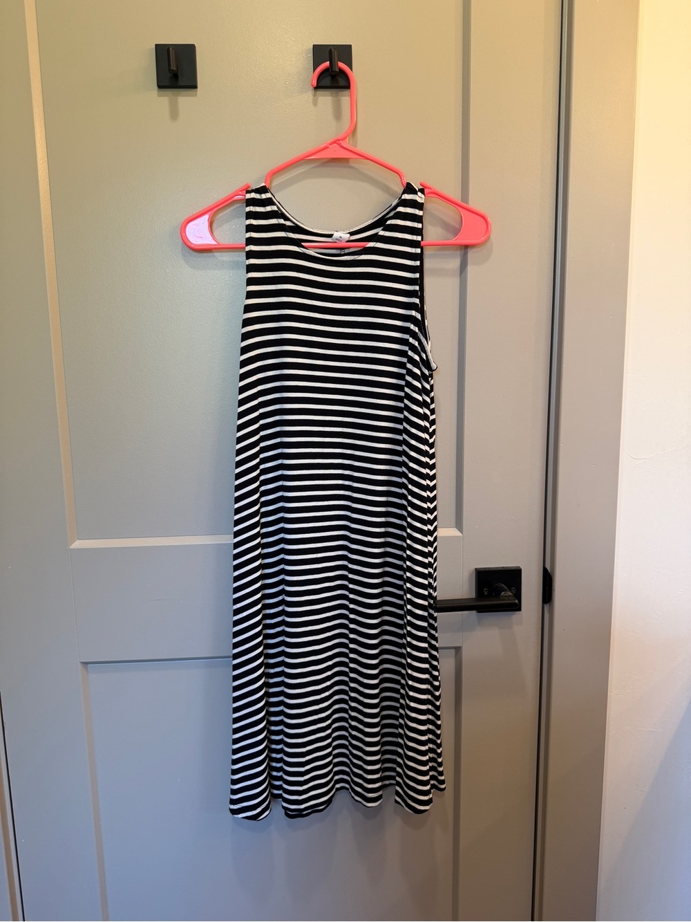 Old Navy Black and White Striped Swing Dress